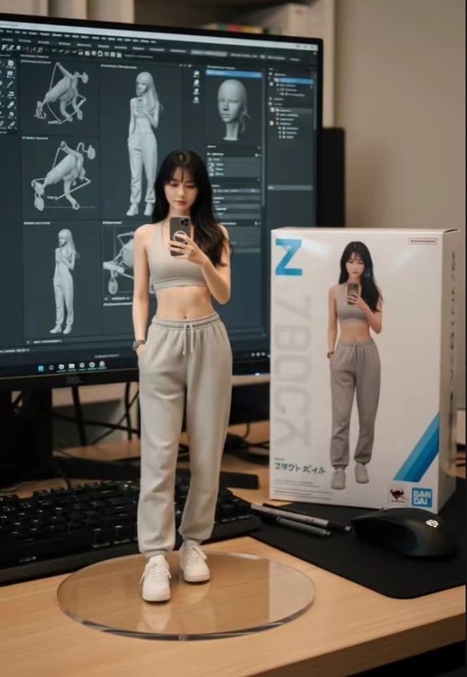 AI generated figure image of a real idol