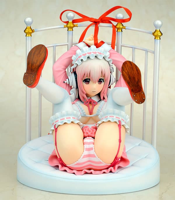 Super Sonico Lolita Maid ver.+ Bed Base Set 1/6 Complete Figure (Nitro Super Sonic Image Character)