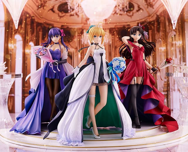 Fate/stay night Saber Rin Tohsaka Sakura Matou -15th Celebration Dress Ver.- Premium Box 1/7 Figure