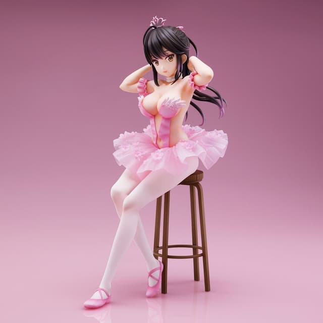 Anmi Illustration "Flamingo Ballet Group" Ponytail Girl Complete Figure